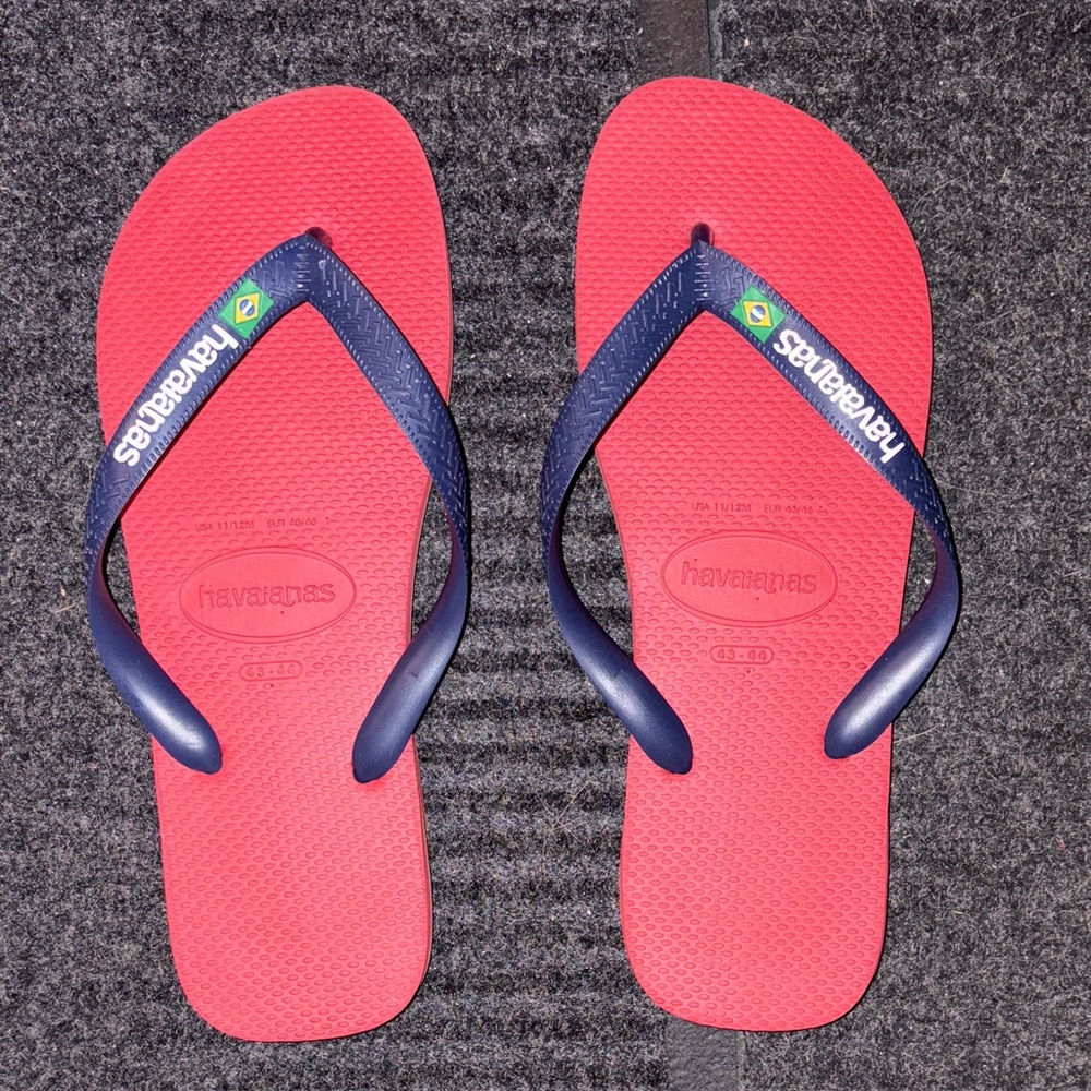 Havaianas Vibrant Red and Navy Flip Flops